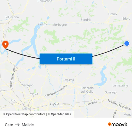 Ceto to Melide map