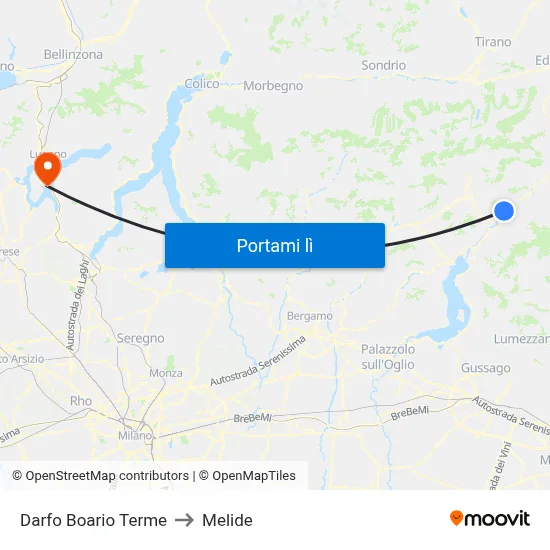 Darfo Boario Terme to Melide map