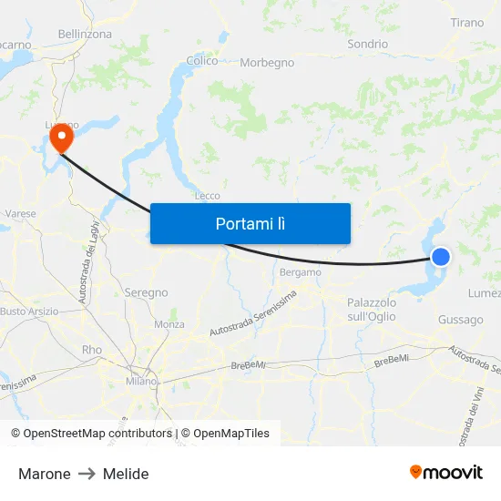 Marone to Melide map