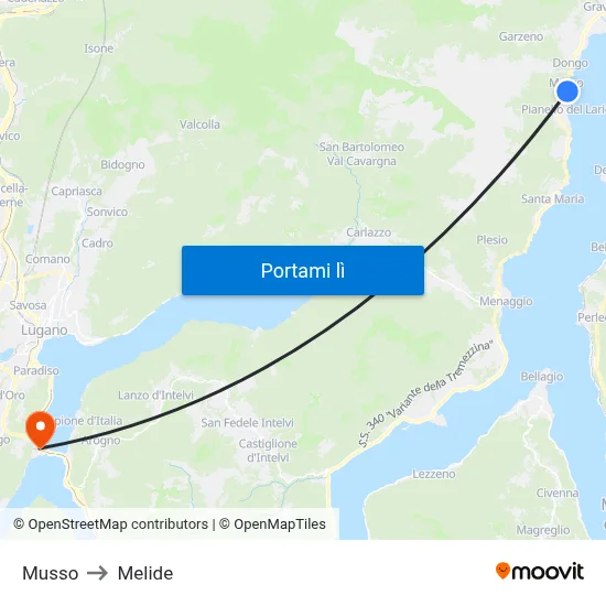 Musso to Melide map