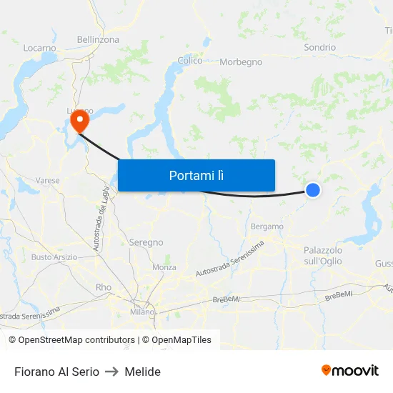 Fiorano Al Serio to Melide map