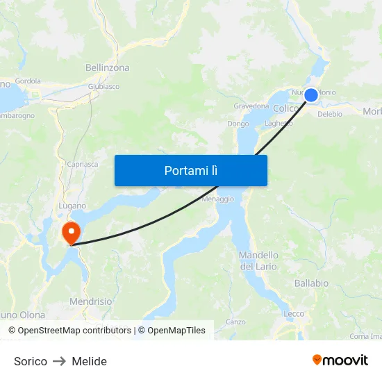 Sorico to Melide map