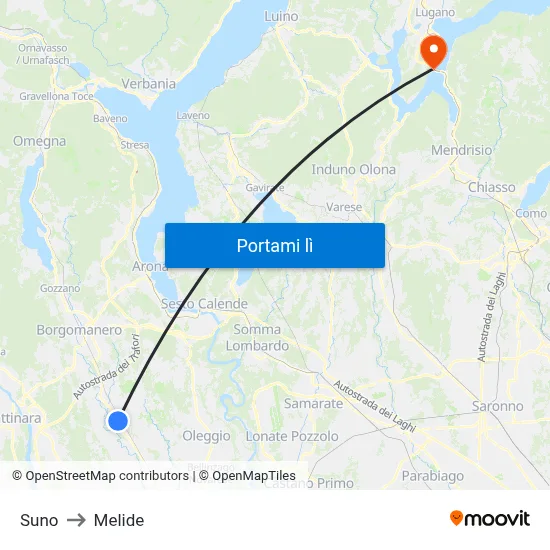 Suno to Melide map