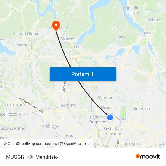 MUGGI? to Mendrisio map