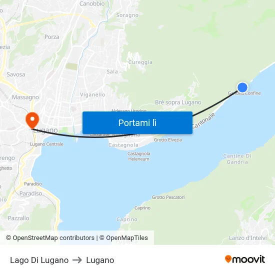 Lago Di Lugano to Lugano map