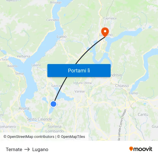Ternate to Lugano map