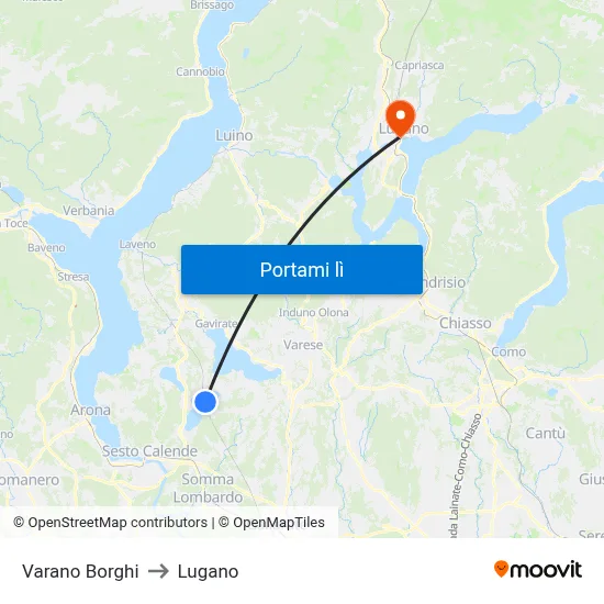 Varano Borghi to Lugano map