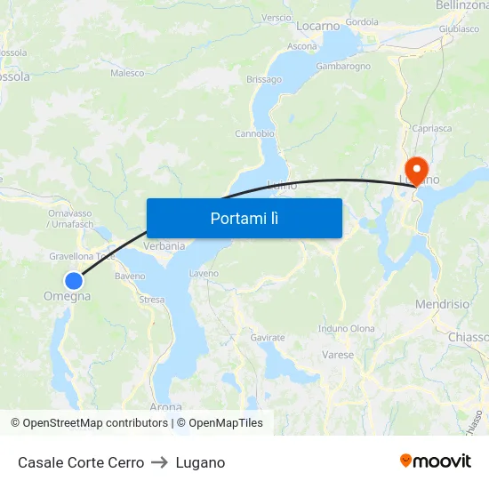 Casale Corte Cerro to Lugano map