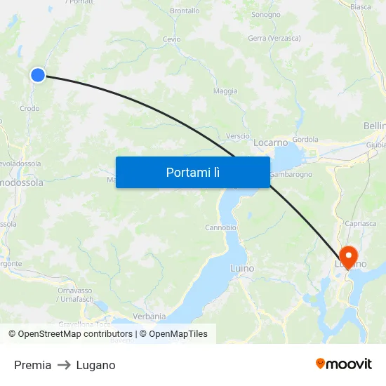 Premia to Lugano map