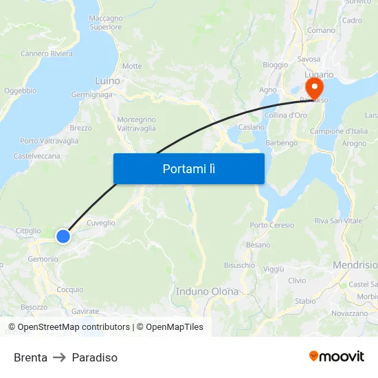 Brenta to Paradiso map