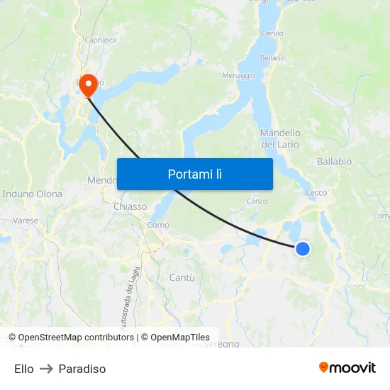 Ello to Paradiso map
