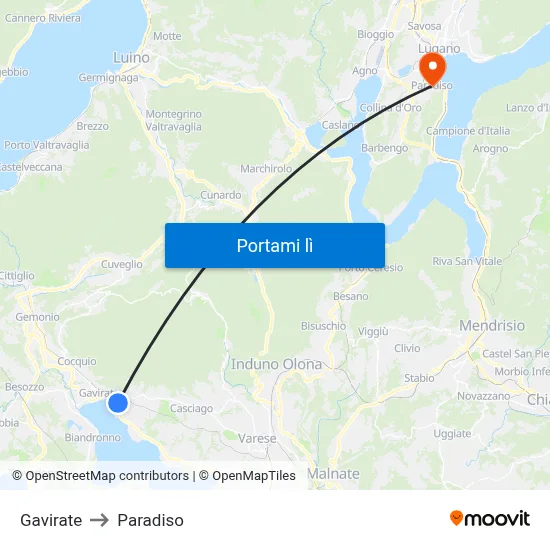 Gavirate to Paradiso map
