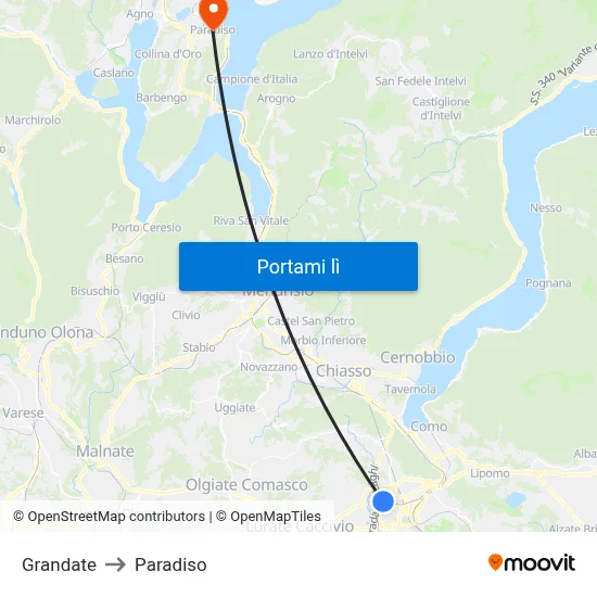 Grandate to Paradiso map