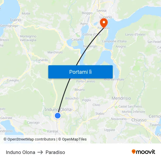 Induno Olona to Paradiso map