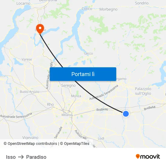 Isso to Paradiso map
