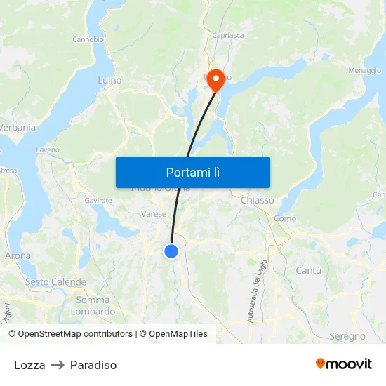 Lozza to Paradiso map