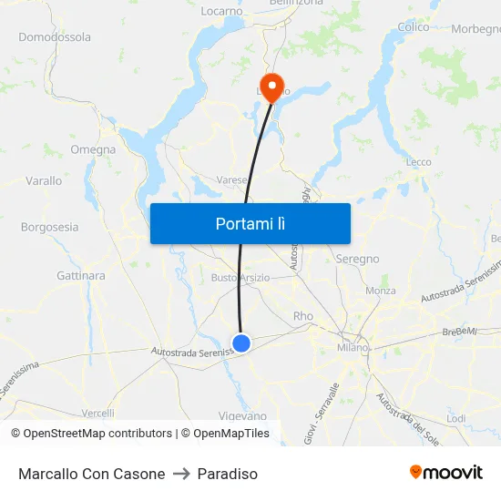 Marcallo Con Casone to Paradiso map