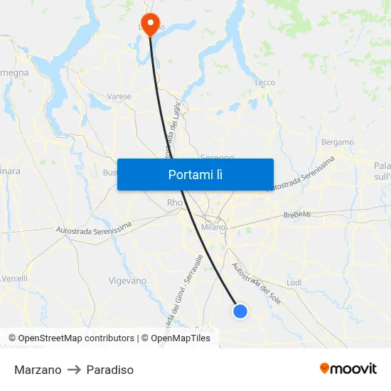 Marzano to Paradiso map