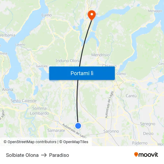 Solbiate Olona to Paradiso map