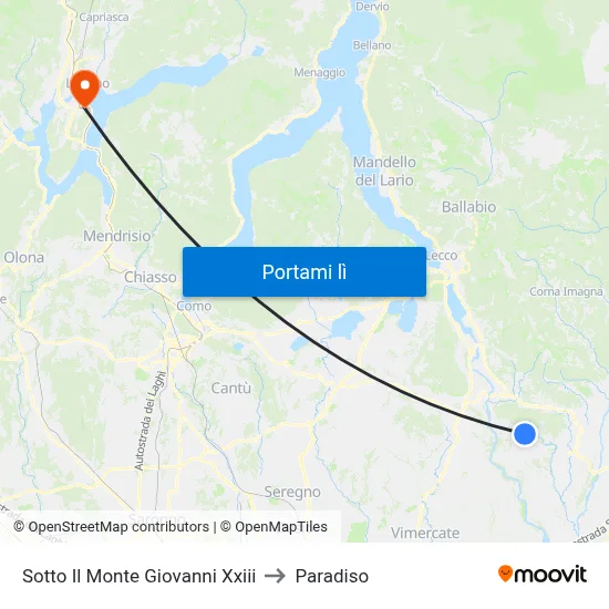 Sotto Il Monte Giovanni Xxiii to Paradiso map