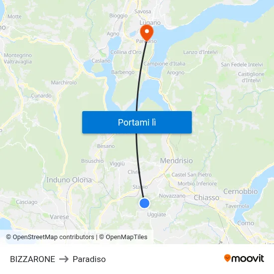 BIZZARONE to Paradiso map