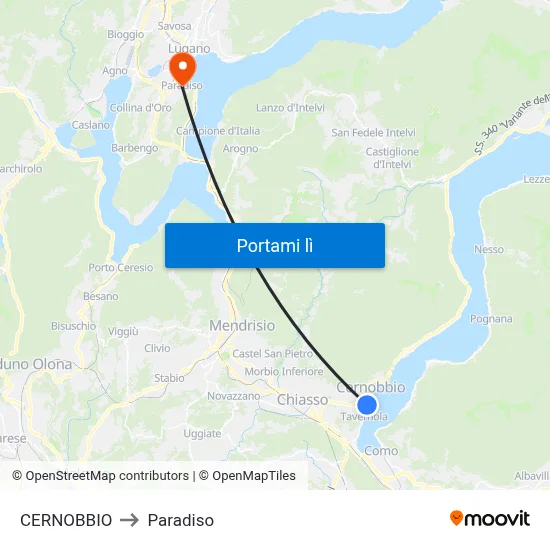 CERNOBBIO to Paradiso map