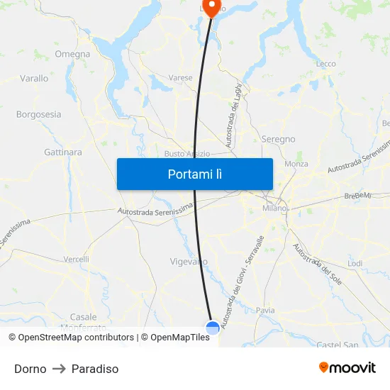 Dorno to Paradiso map