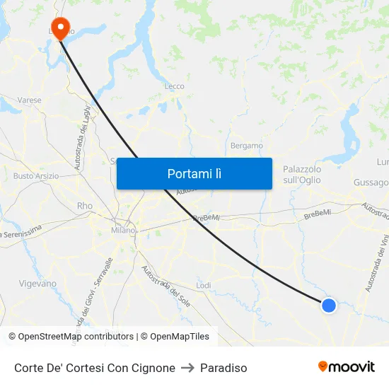 Corte De' Cortesi Con Cignone to Paradiso map