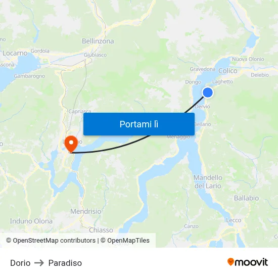 Dorio to Paradiso map