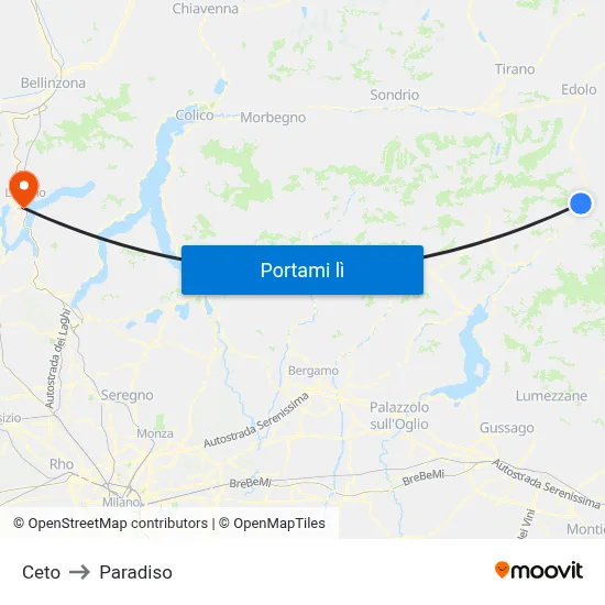 Ceto to Paradiso map