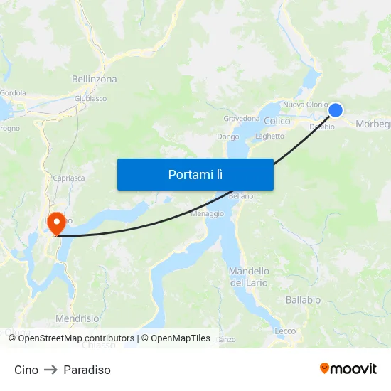 Cino to Paradiso map