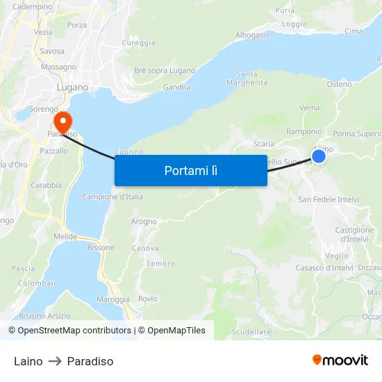 Laino to Paradiso map