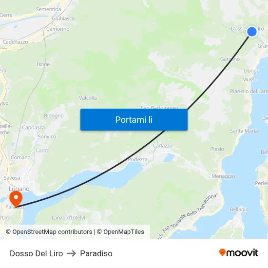 Dosso Del Liro to Paradiso map