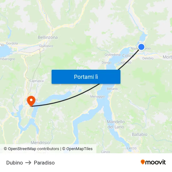 Dubino to Paradiso map