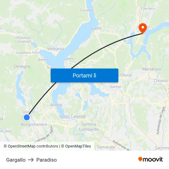 Gargallo to Paradiso map