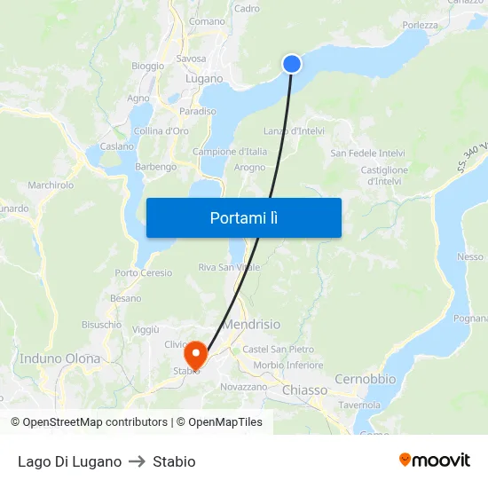 Lago Di Lugano to Stabio map