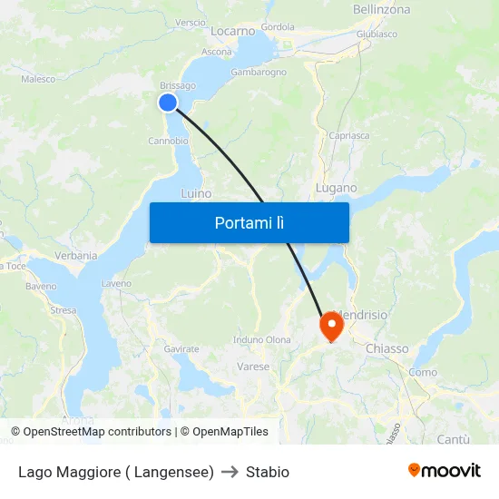 Lago Maggiore ( Langensee) to Stabio map