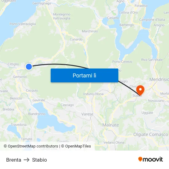 Brenta to Stabio map