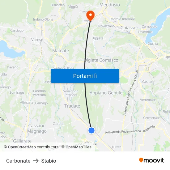 Carbonate to Stabio map