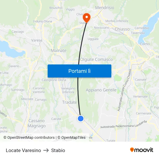 Locate Varesino to Stabio map