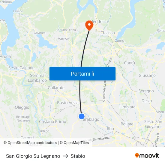 San Giorgio Su Legnano to Stabio map