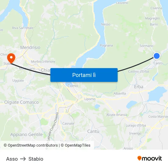 Asso to Stabio map