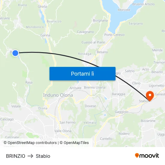 BRINZIO to Stabio map