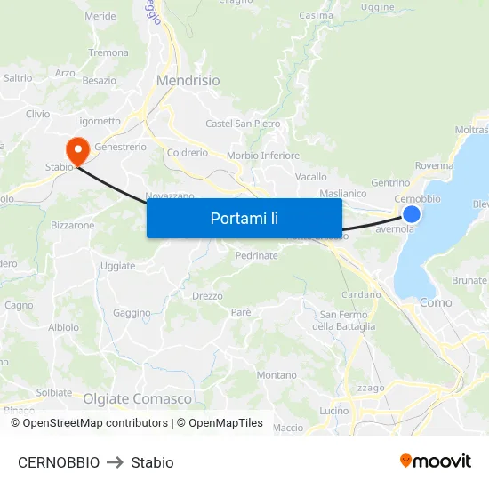 CERNOBBIO to Stabio map