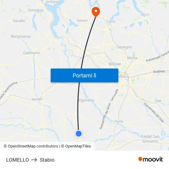 LOMELLO to Stabio map