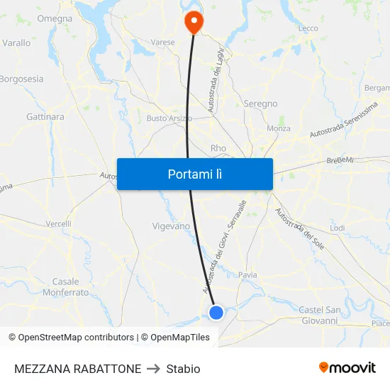 MEZZANA RABATTONE to Stabio map