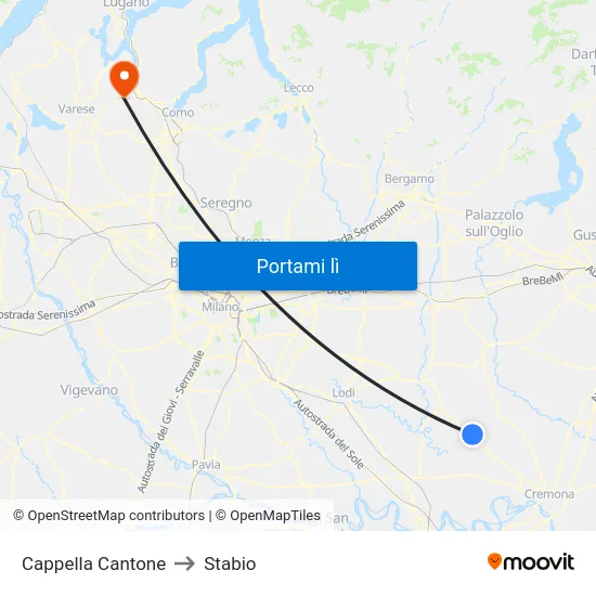 Cappella Cantone to Stabio map