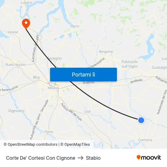 Corte De' Cortesi Con Cignone to Stabio map
