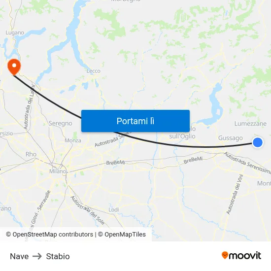 Nave to Stabio map