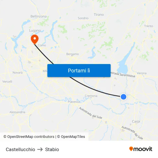 Castellucchio to Stabio map